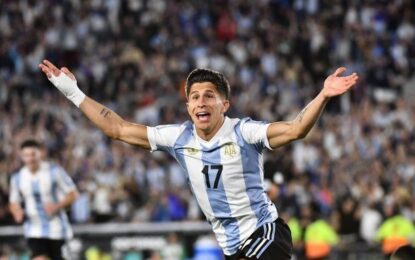Giuliano Simeone marcó el 4-1 de Argentina ante Brasil con otro golazo