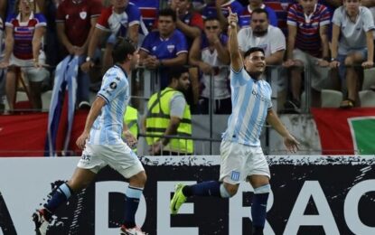 Sigue firme: Racing goleó 3-0 a Fortaleza por la Copa Libertadores