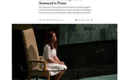 El título del New York Times por la condena a Cristina Kirchner: «Titana»