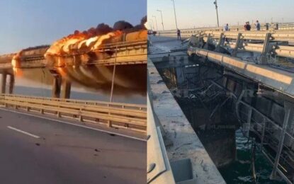 Ucrania atacó el puente Crimea con bombas submarinas