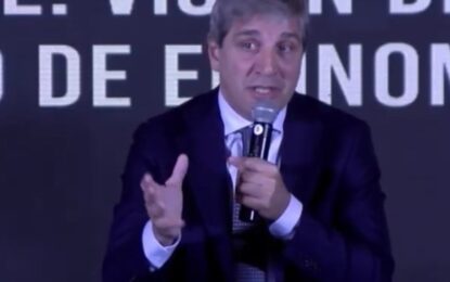 Luis Caputo defendió la estabilidad macroeconómica y lapidó al kirchnerismo: «Sus 16 años solo se comparan con el peor país de África»