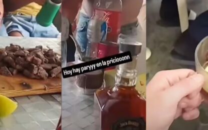 Hubo fiesta en el interior de una cárcel: whisky, asado y celulares