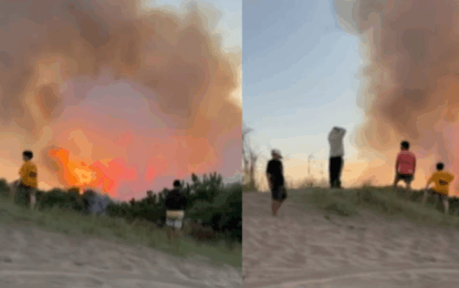 Se desató un voraz incendio en Pinamar y el viento complicó la tarea de los bomberos