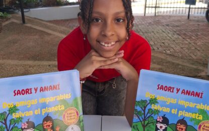 A los 8 años escribió su primer libro, dibujó todos los personajes y recibió un premio internacional: los «cuentos para salvar el planeta» de Antonella Pervil Caligari