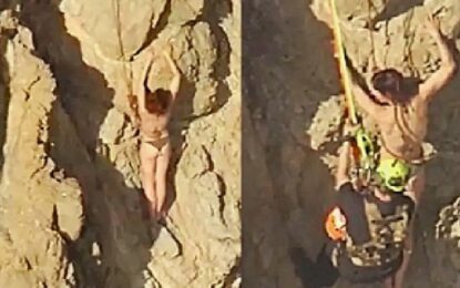Así fue el rescate de una nadadora en bikini colgando de un peligroso acantilado: «Pensé que mi destino se esfumaba»