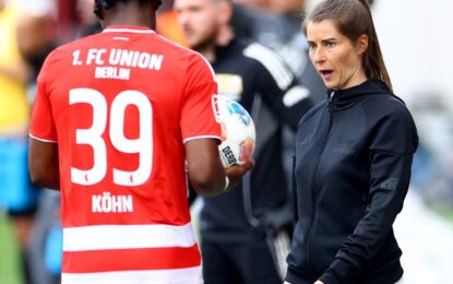 Marie-Louise Eta hizo historia en Europa: debutó en Union Berlín y es la primera DT mujer en las cinco grandes ligas, aunque no pudo festejar