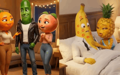 Así son las frutinovelas: telenovelas virales con frutas y AI