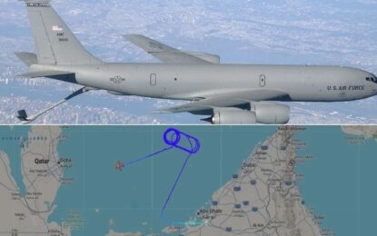 Un avión cisterna estadounidense KC-135 Stratotanker desaparece sobre Qatar, tras haber haber emitido una señal de socorro en pleno vuelo