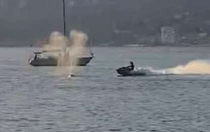 Iba en una moto acuática y sufrió un grave accidente al chocar contra una ballena gris en Canadá: «Nunca la vi»