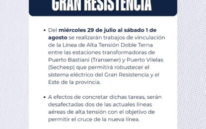 Obras clave en el Gran Resistencia para robustecer el sistema eléctrico provincial