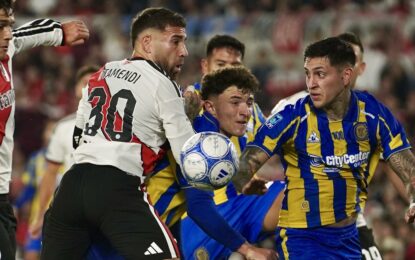 Nicolás Otamendi, el protagonista del primer tiempo de River: un gol en contra  que benefició a Rosario Central y un penal que el VAR corrigió