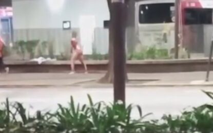Facundo Moyano detenido: el video que muestra cuando la joven de 23 años deambula semidesnuda por Belgrano