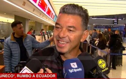 Gallardo partió hacia Ecuador y ya le preguntan por un campeonato: «Tranquilos, la idea es construir un equipo que identifique al pueblo»