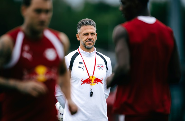 Martín Demichelis durante un entrenamiento de Leipzig.