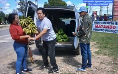 Productores de Formosa regalaron 3 toneladas de bananas para denunciar una «crisis terminal» del sector