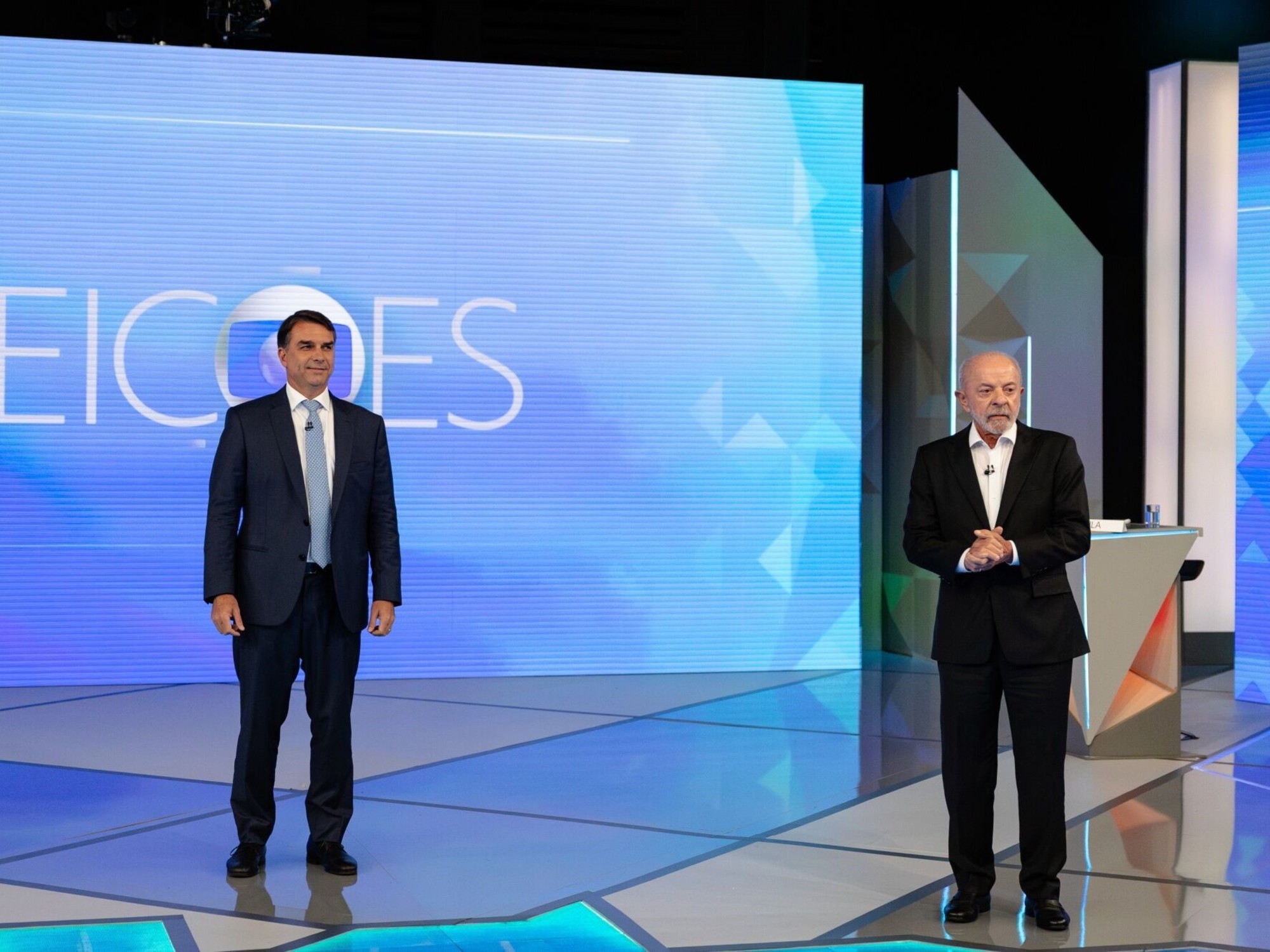 Flávio Bolsonaro y Lula da Silva, en el último debate antes del balotaje